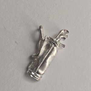 Sterling Silver Golf Bag Pendant Charm